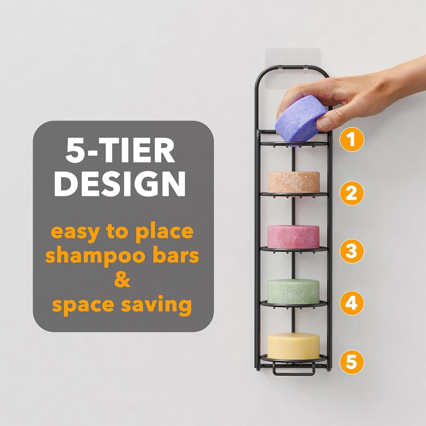 SpaceAid black soap holder 5 tier