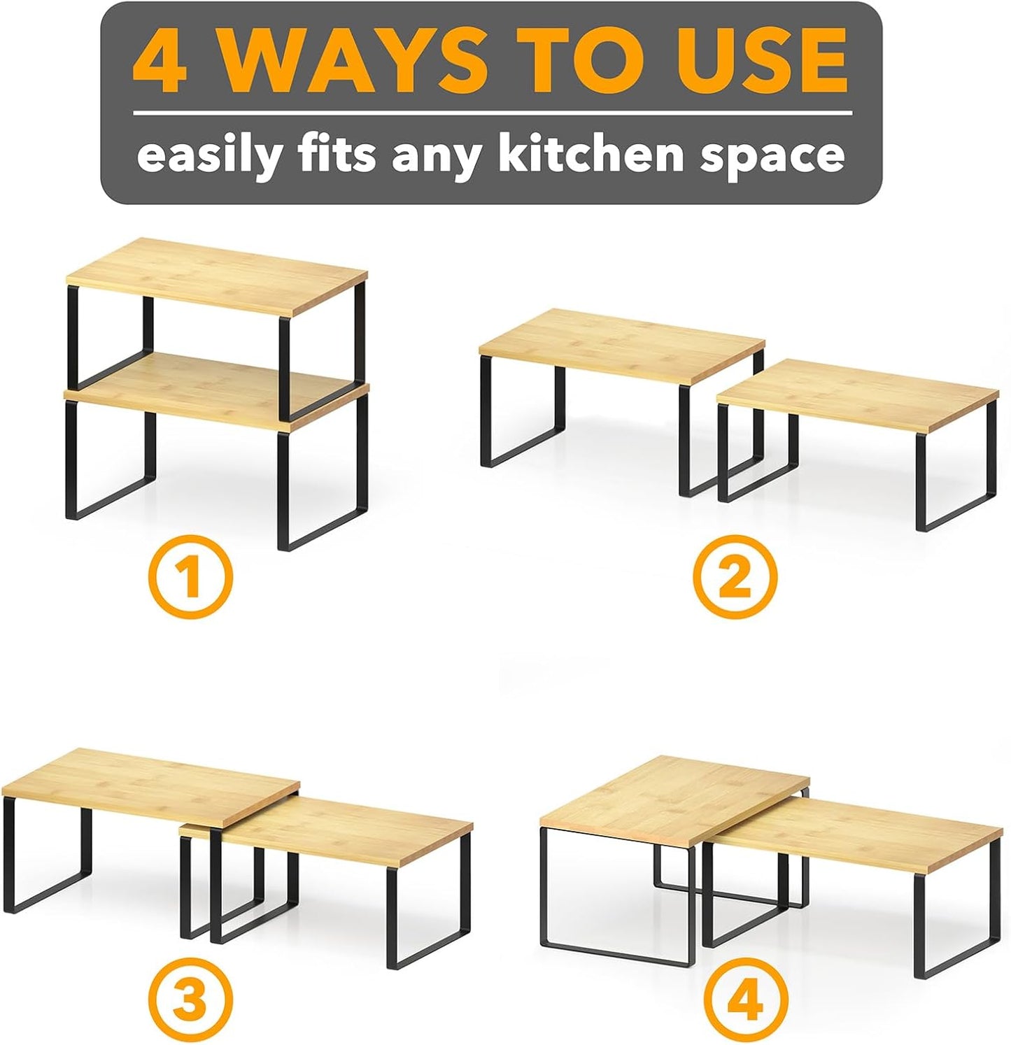Kitchen Cabinet Organizers short black