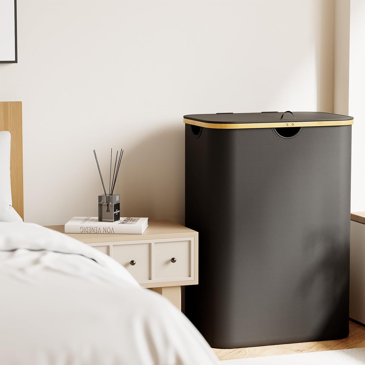 Double Laundry Hamper with Lid