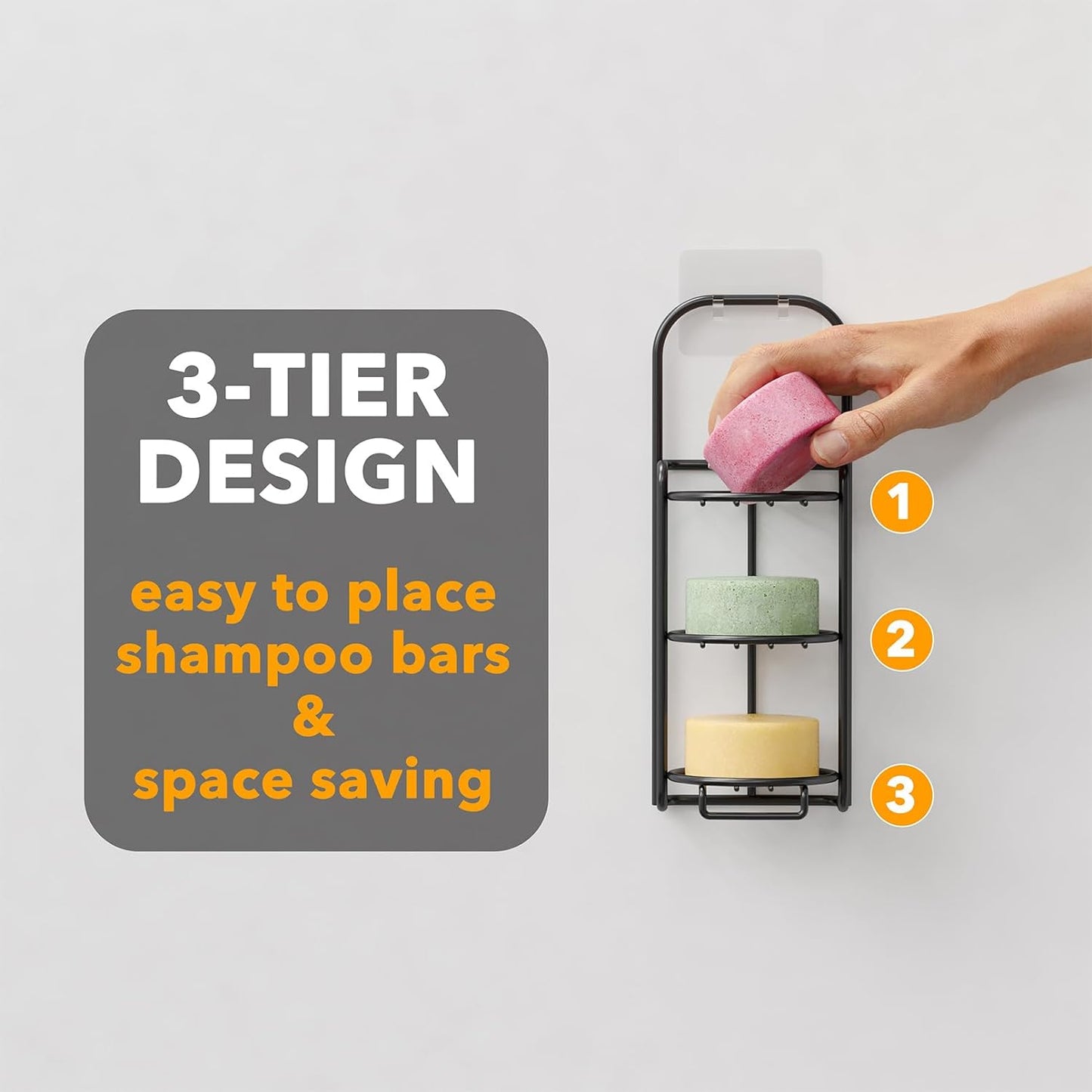 SpaceAid black soap holder 3 tier