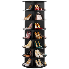 Black 7-Tier Rotating Shoe Rack for Closet Black 7-Tier Rotating Shoe Rack for Closet