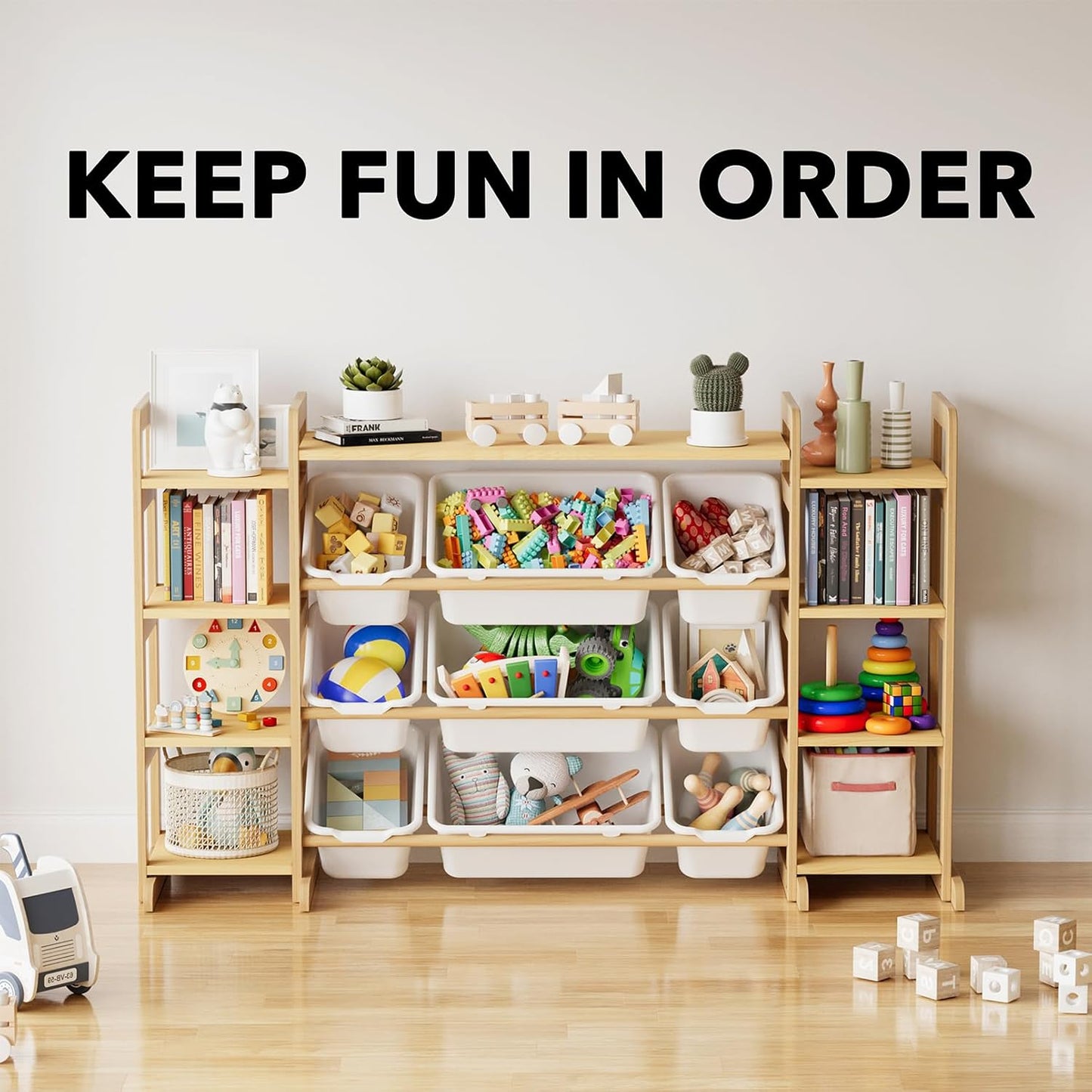 Large Toy Storage Organizer 9 Shelves 9 Bins