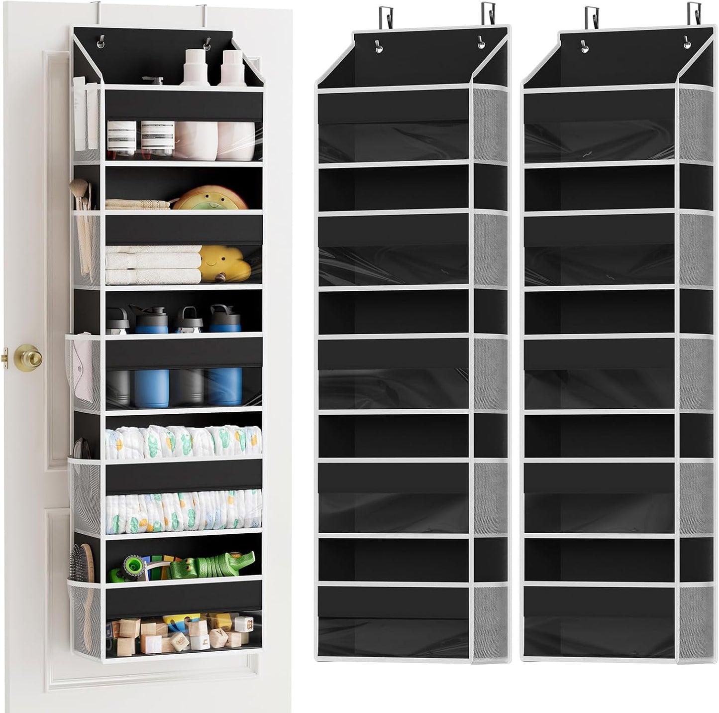 SpaceAid Over The Door Organizer with 5 Large Pockets and 10 Mesh Side Pockets