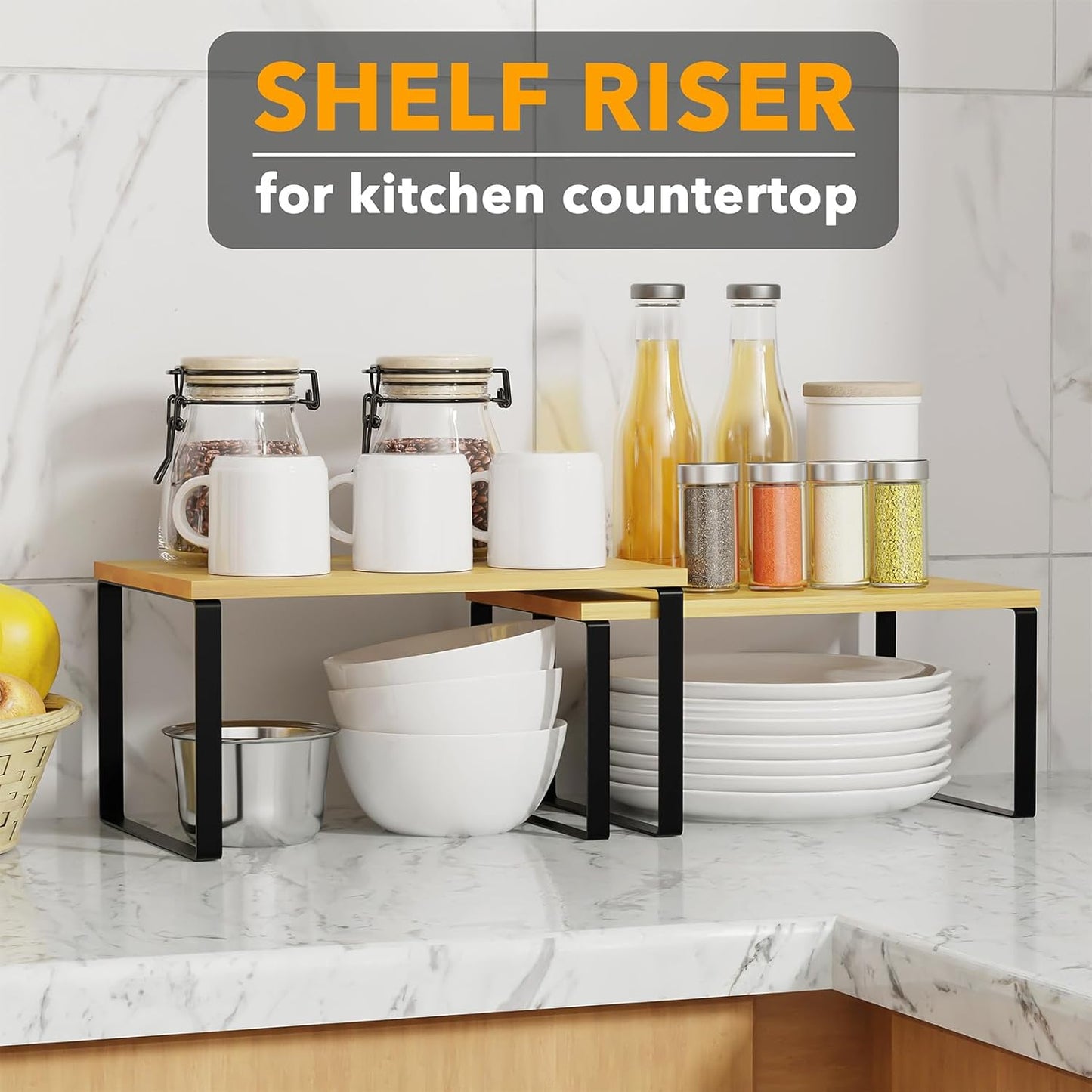 Kitchen Cabinet Organizers short black