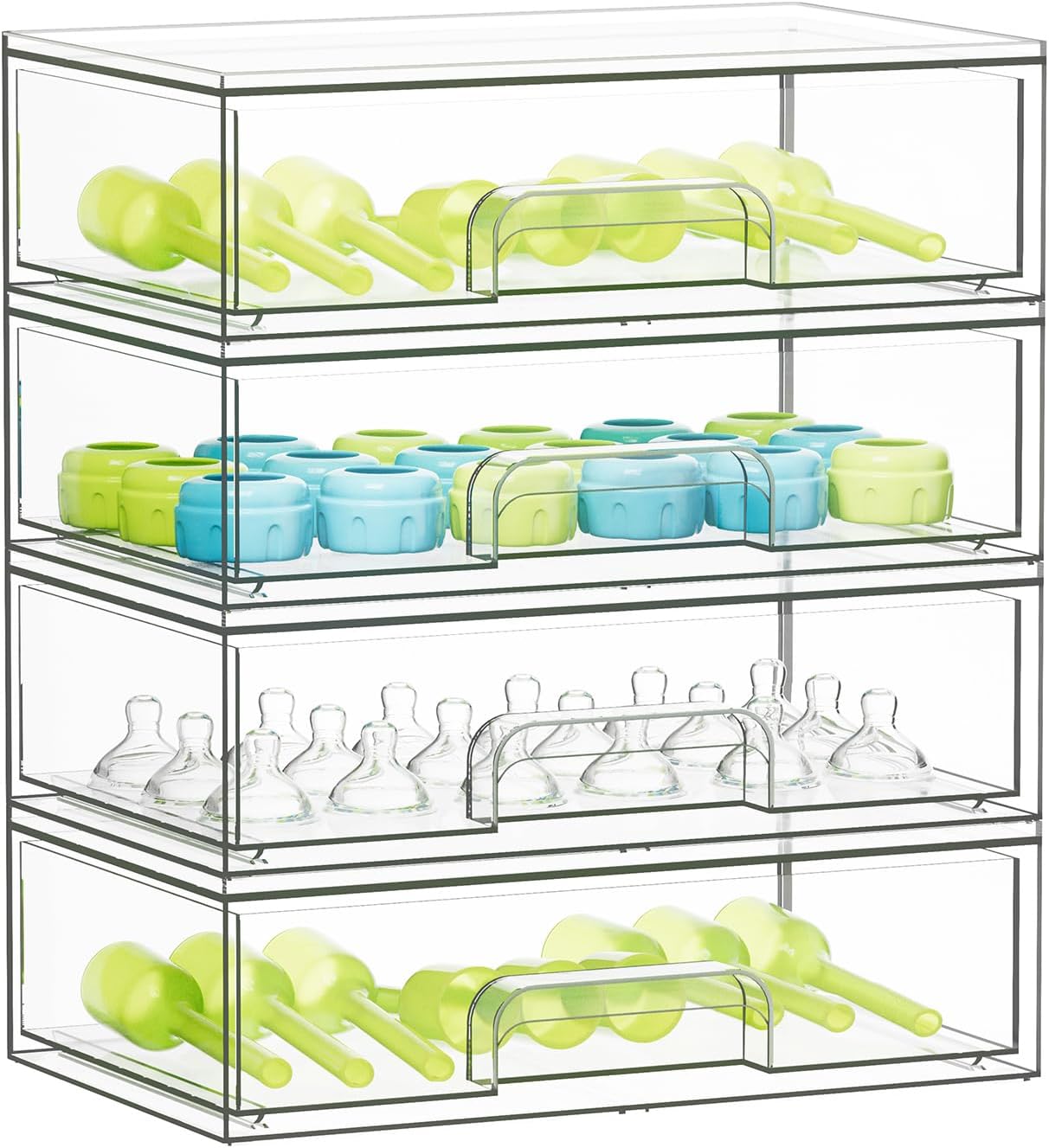 SpaceAid Baby Bottle Storage Organizer for Countertop, 5 Pack, 2S2M1L, 15.4" H