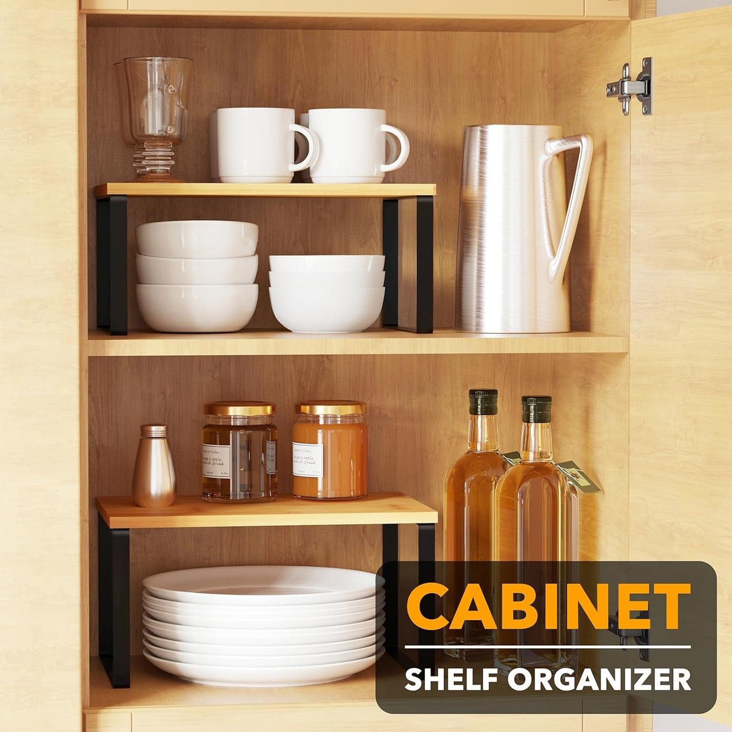 Kitchen Cabinet Organizers short black
