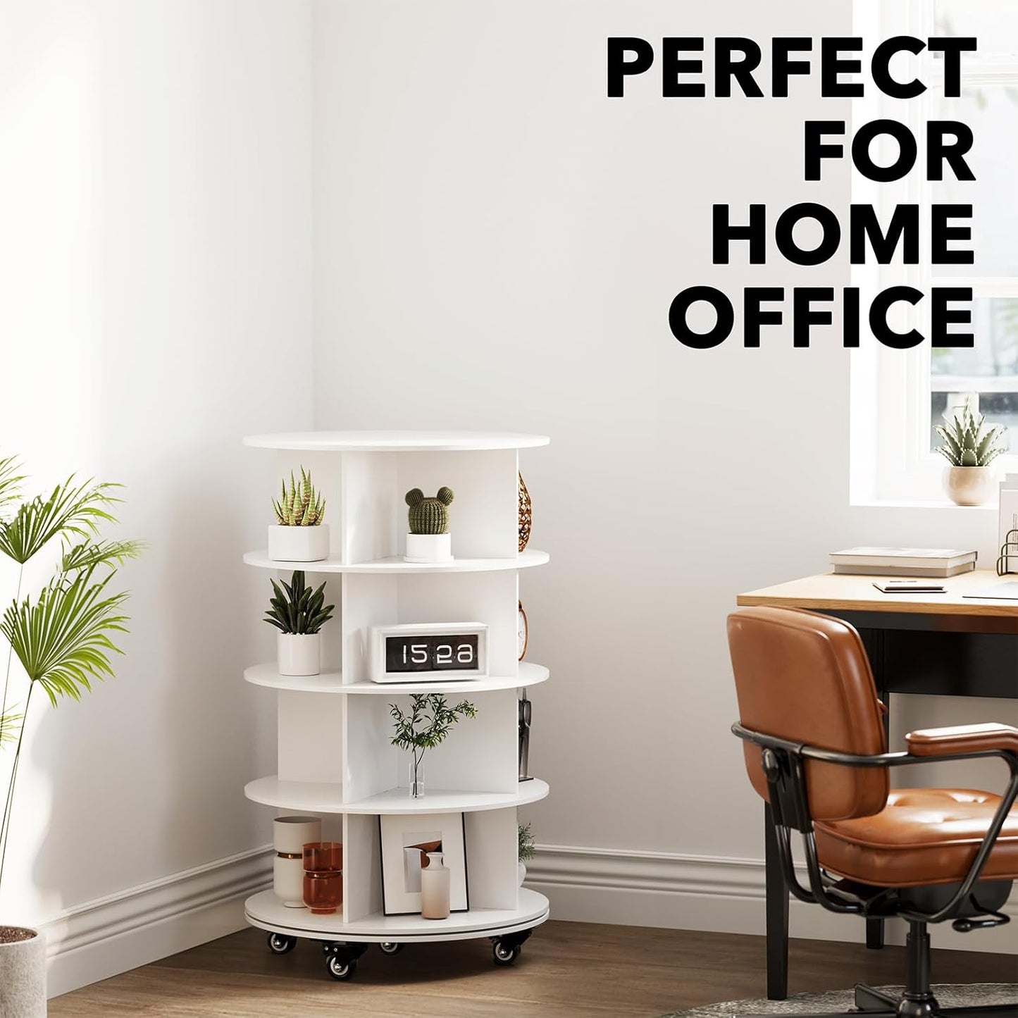 4-Tier Rotating Shoe Rack with Wheels
