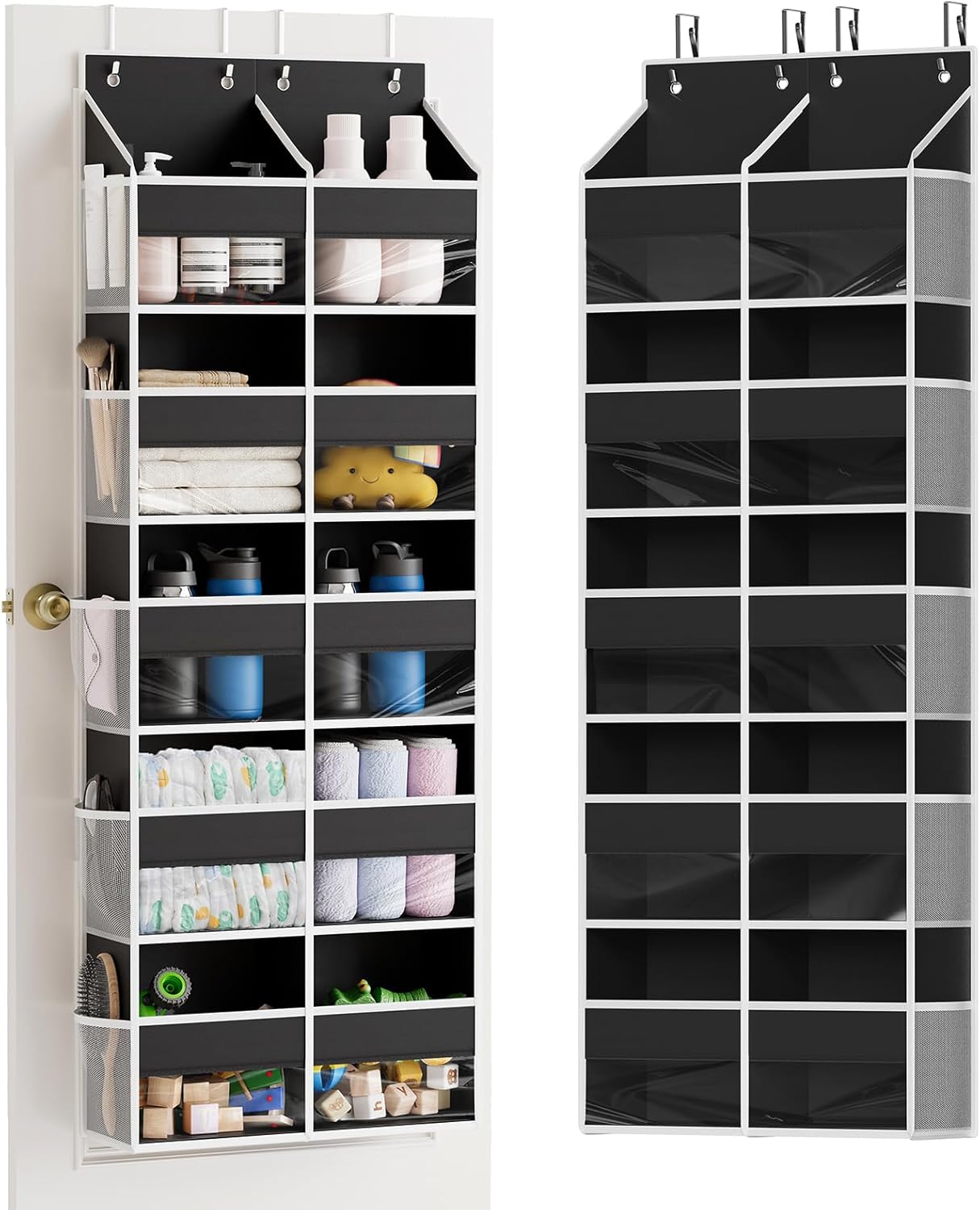 SpaceAid Extra Large Over The Door Organizer with 10 Large Pockets and 10 Mesh Side Pockets
