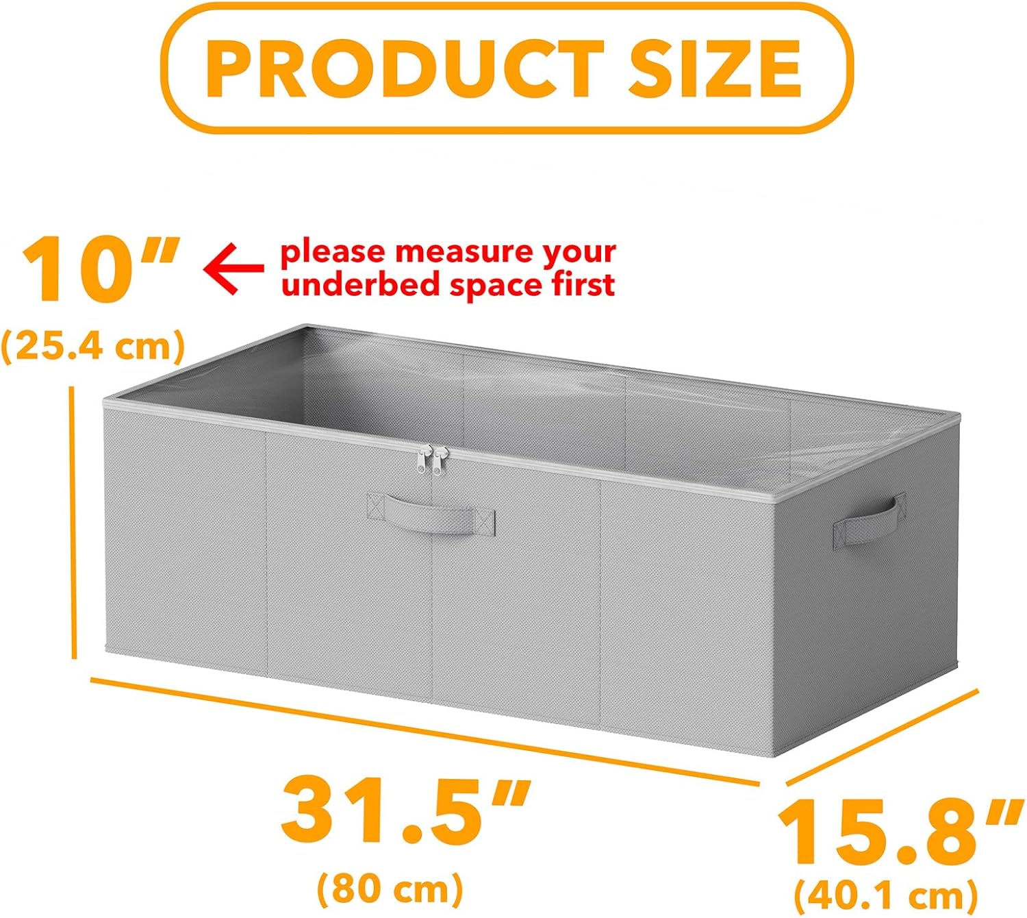 3 Pack 10" High Under Bed Storage Bins with Lids