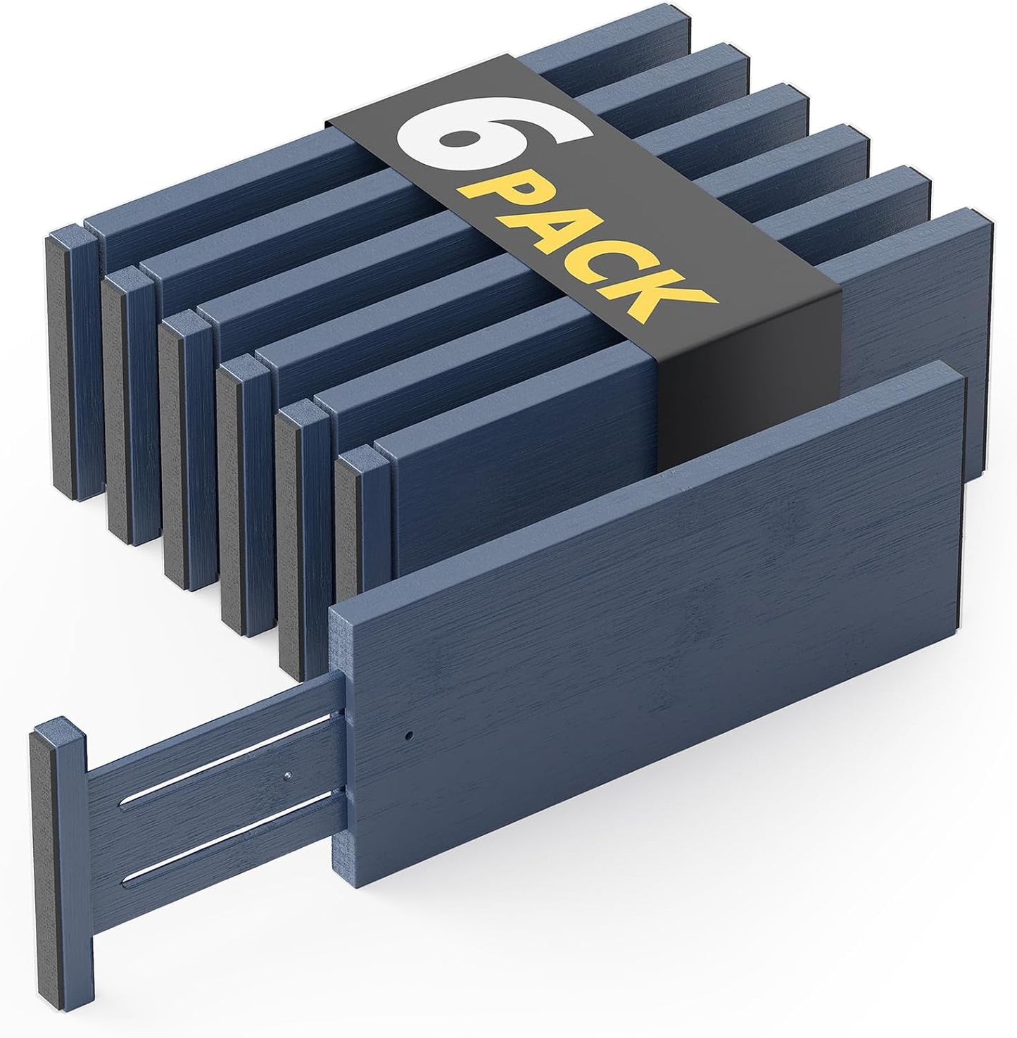6 Pack 4.65“ High Drawer Organizer Navy Blue