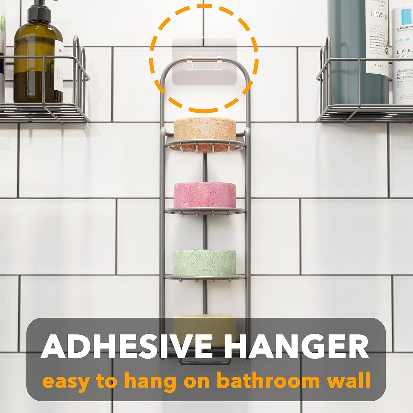 SpaceAid gray soap holder 4 tier