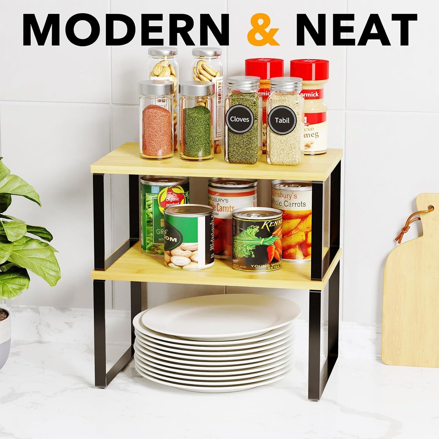 Kitchen Cabinet Organizers short black