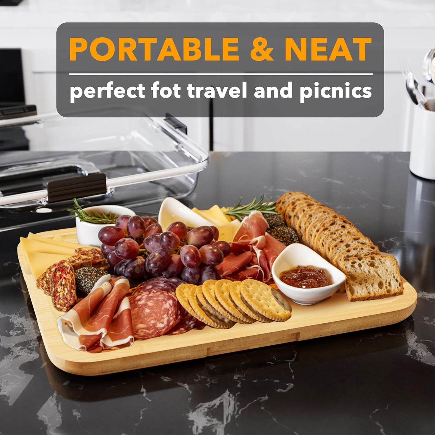 SpaceAid Bamboo Cheese Cutting Board, 1 Compartments