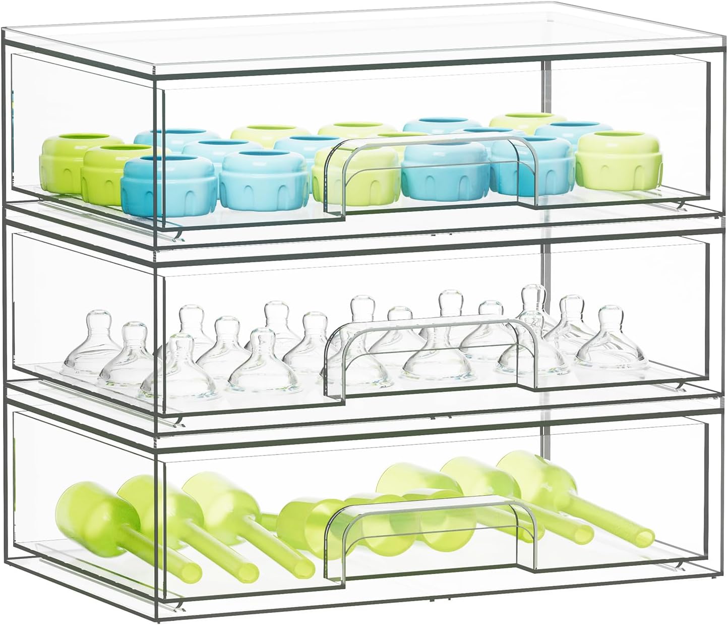 SpaceAid Baby Bottle Storage Organizer for Countertop, 5 Pack, 2S2M1L, 15.4" H