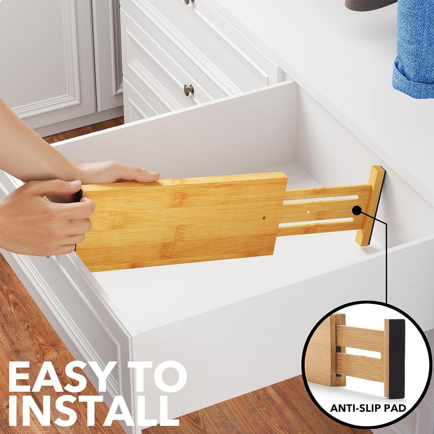 6 Pack 4.65“ High Drawer Organizer Natural