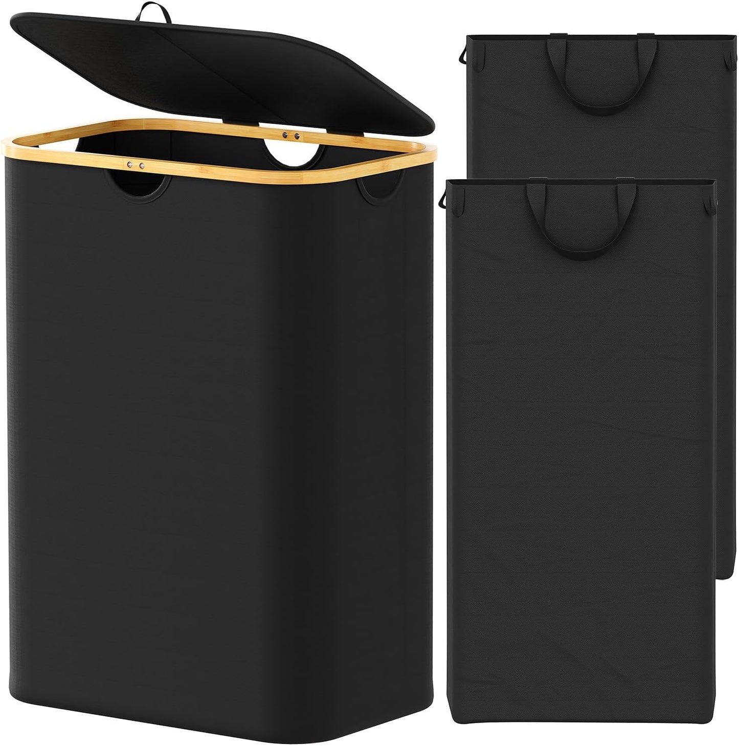 Double Laundry Hamper with Lid