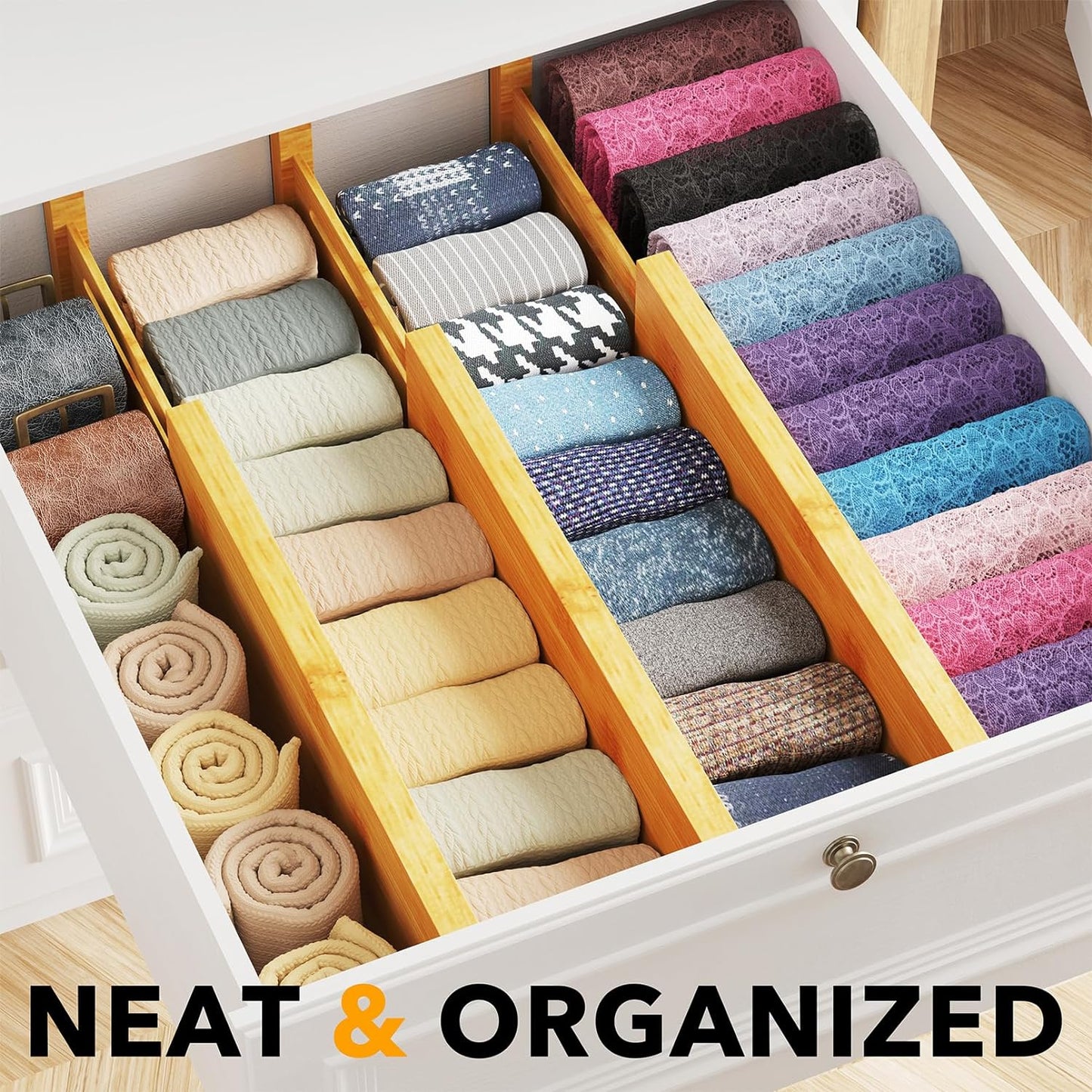 6 Pack 4.65“ High Drawer Organizer Natural
