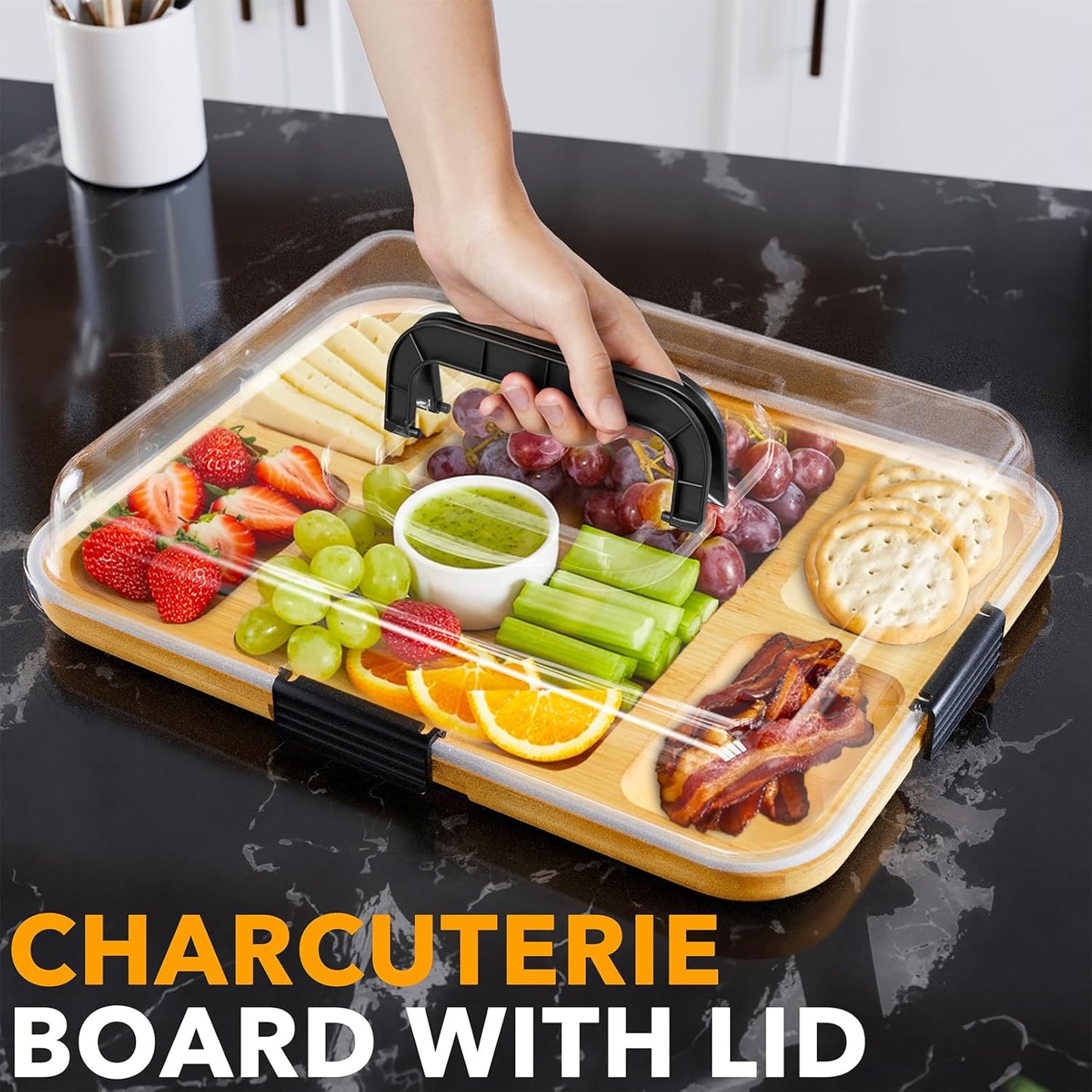 SpaceAid Charcuterie Board and Serving Tray, 5 Compartments