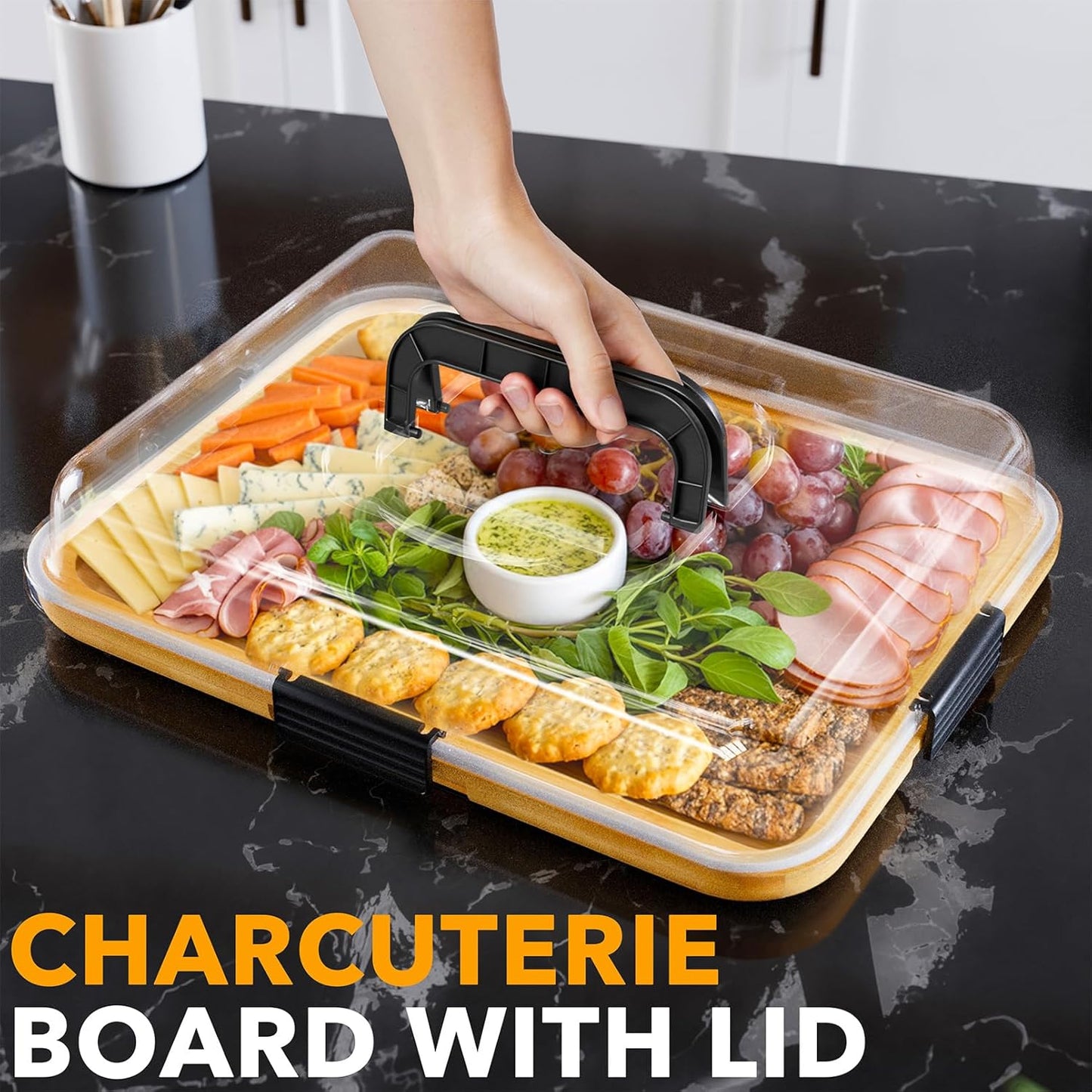 SpaceAid Bamboo Cheese Cutting Board, 1 Compartments