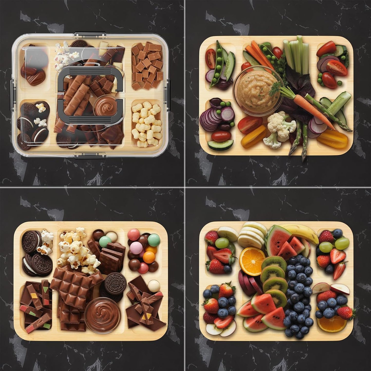 SpaceAid Charcuterie Board and Serving Tray, 5 Compartments