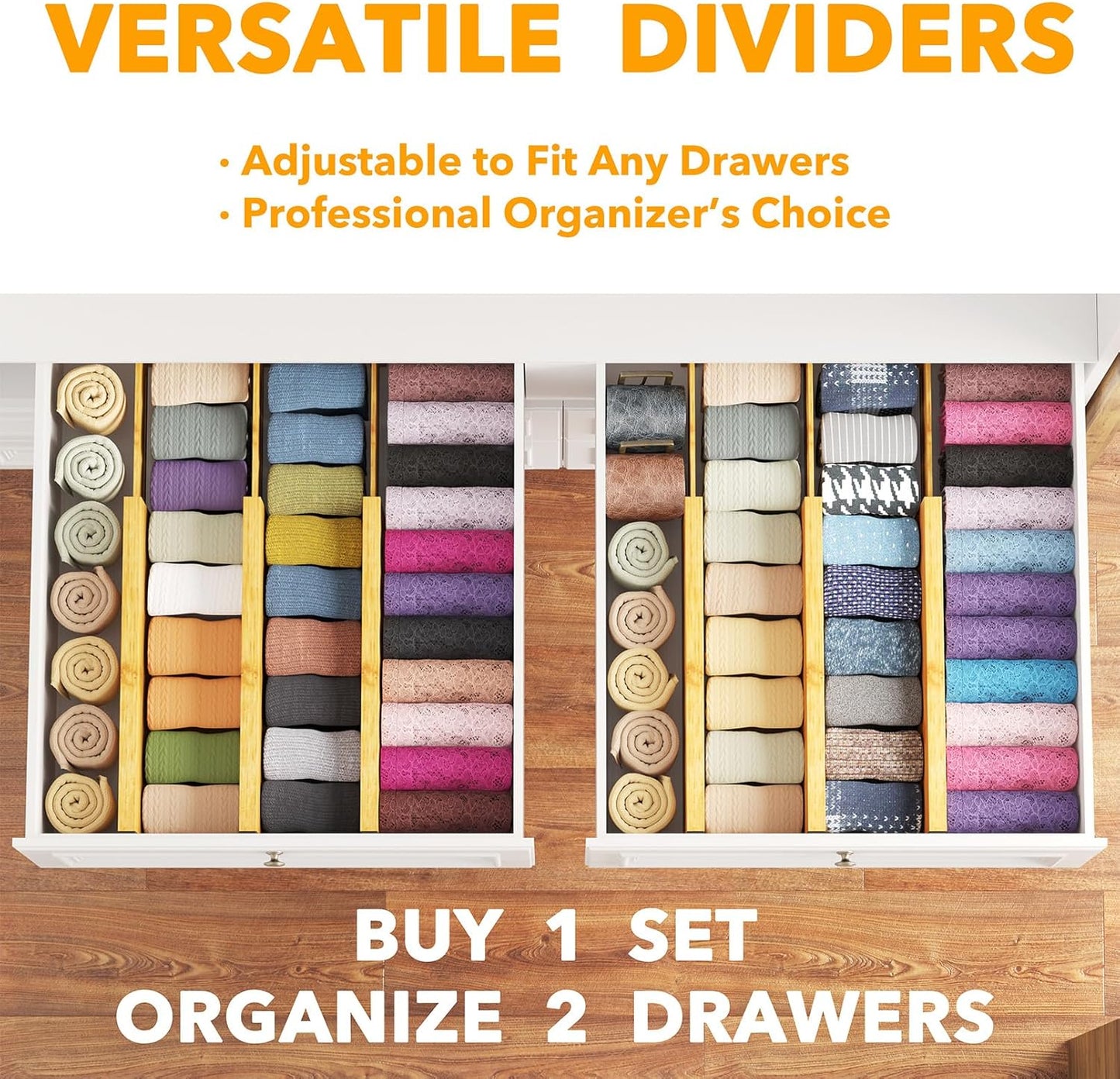 6 Pack 4.65“ High Drawer Organizer Natural