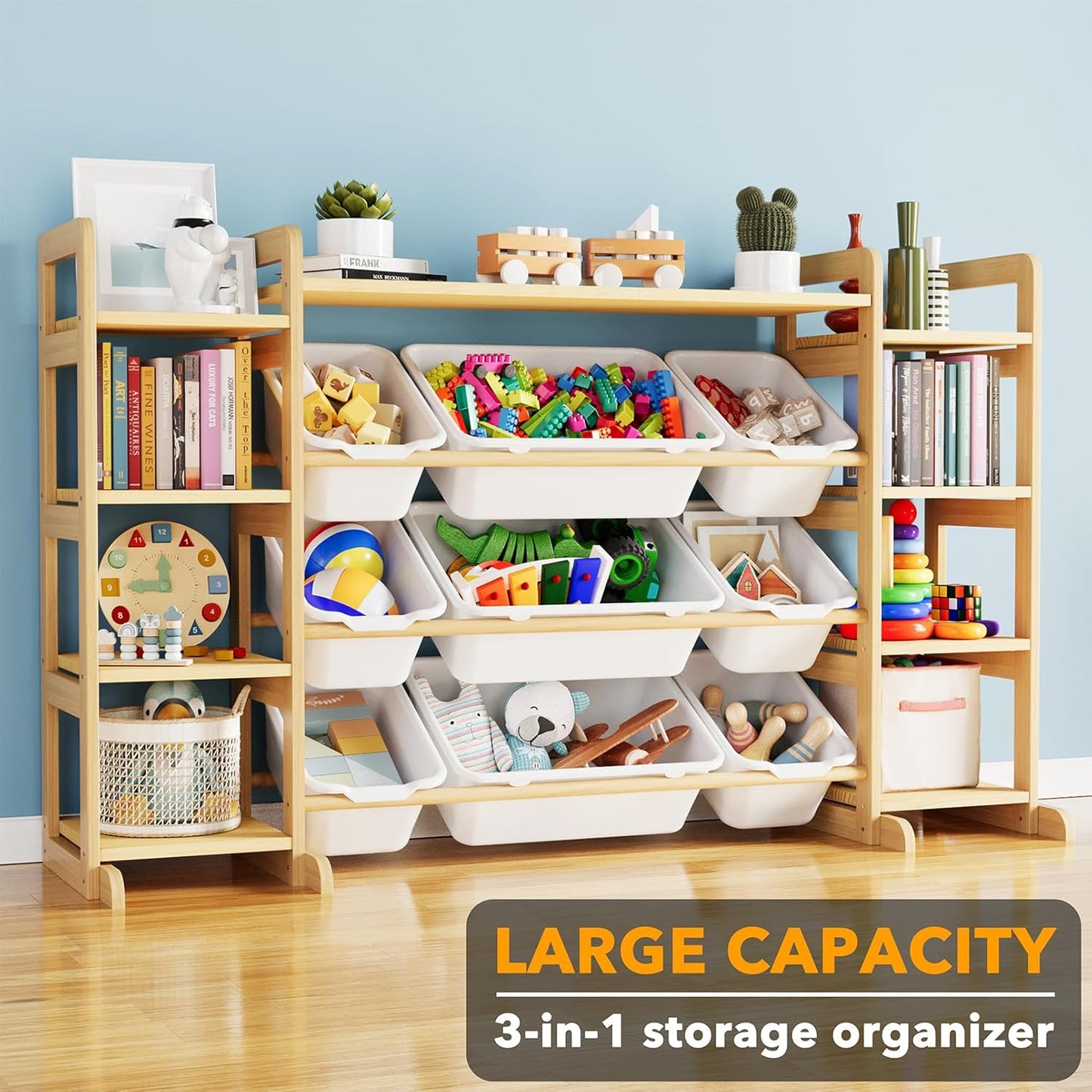 Large Toy Storage Organizer 9 Shelves 9 Bins