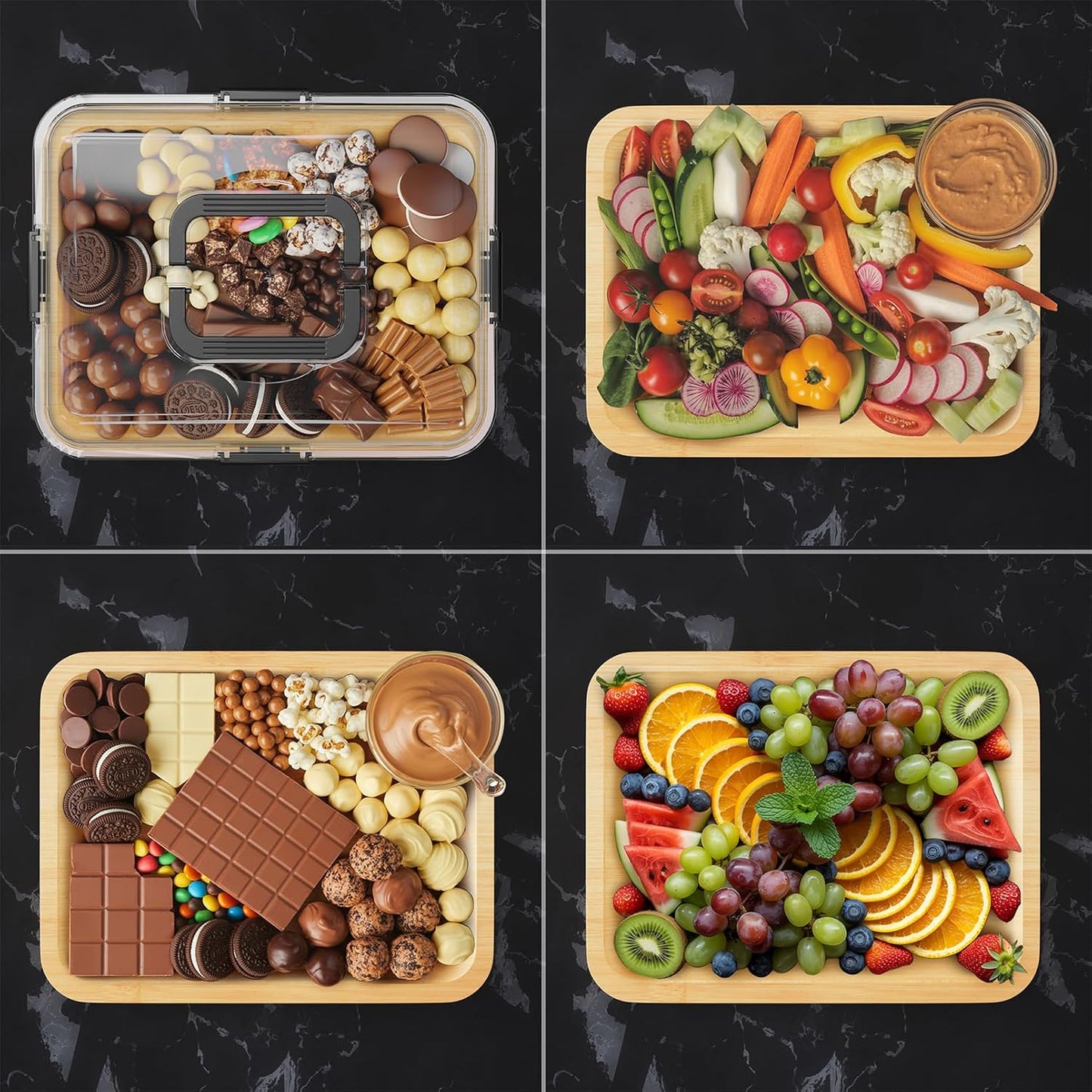 SpaceAid Bamboo Cheese Cutting Board, 1 Compartments