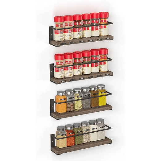 SpaceAid 4 oz Empty Glass Spice Bottles with Labels, 24 Pcs