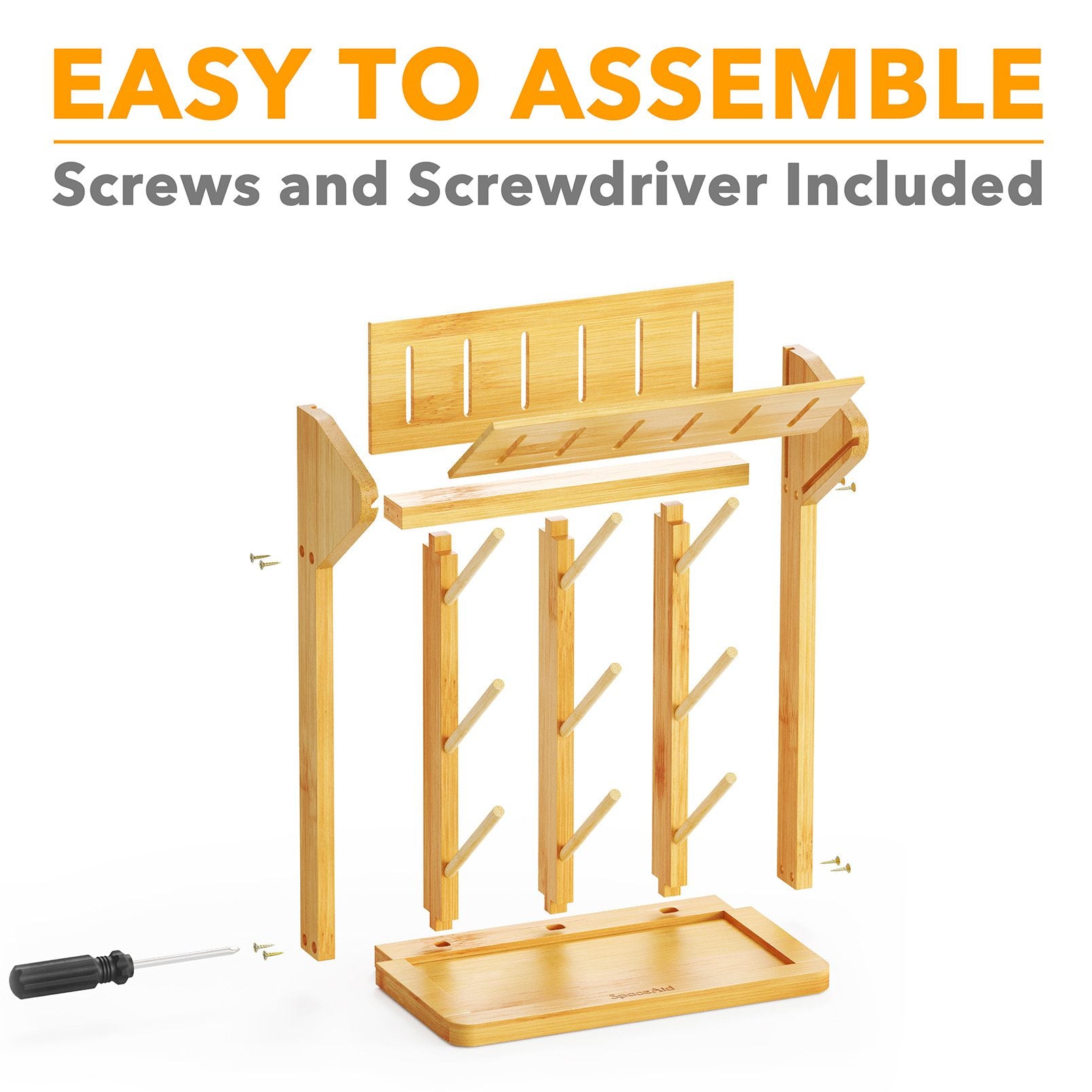 SpaceAid bamboo baby bottle drying rack