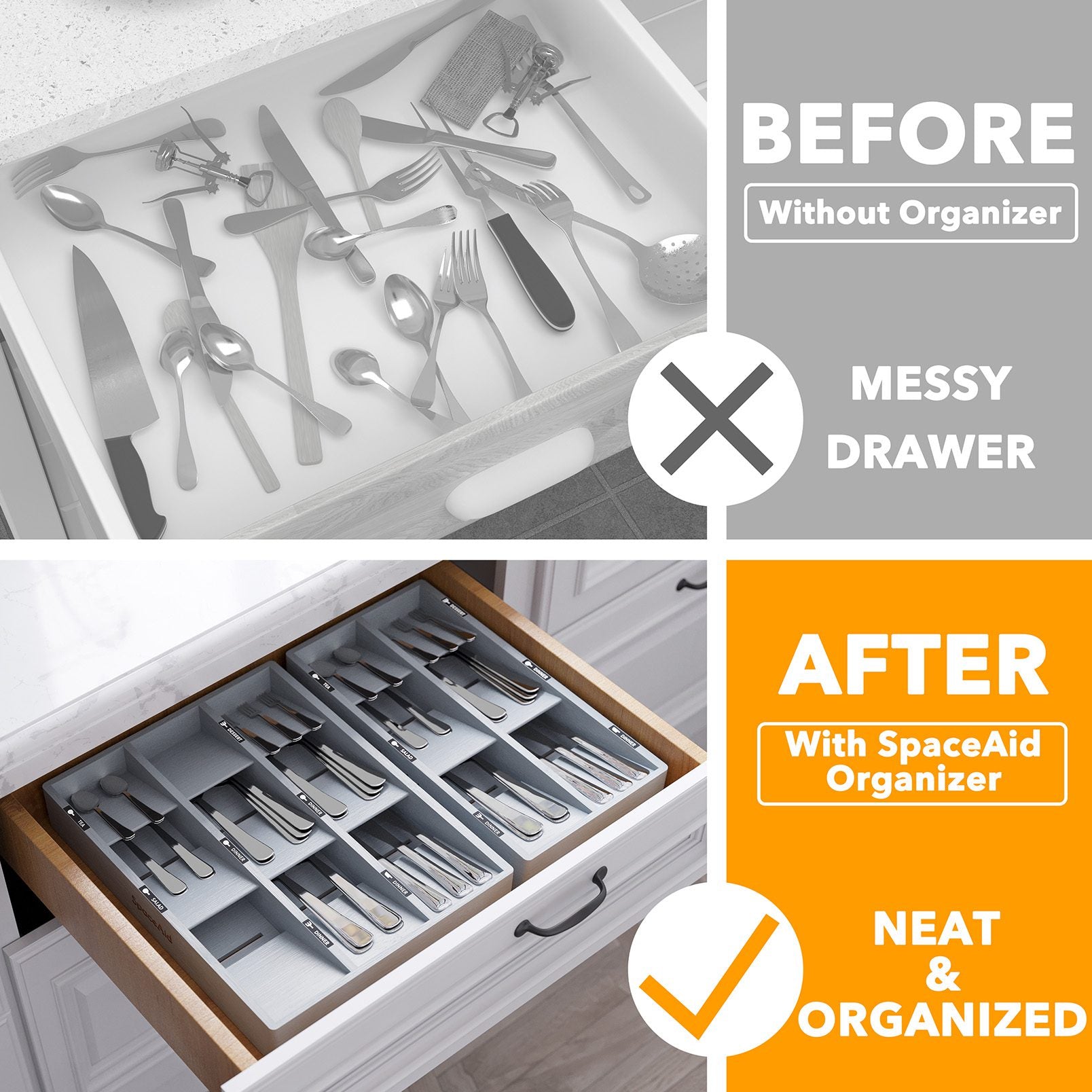 bamboo silverware organizer