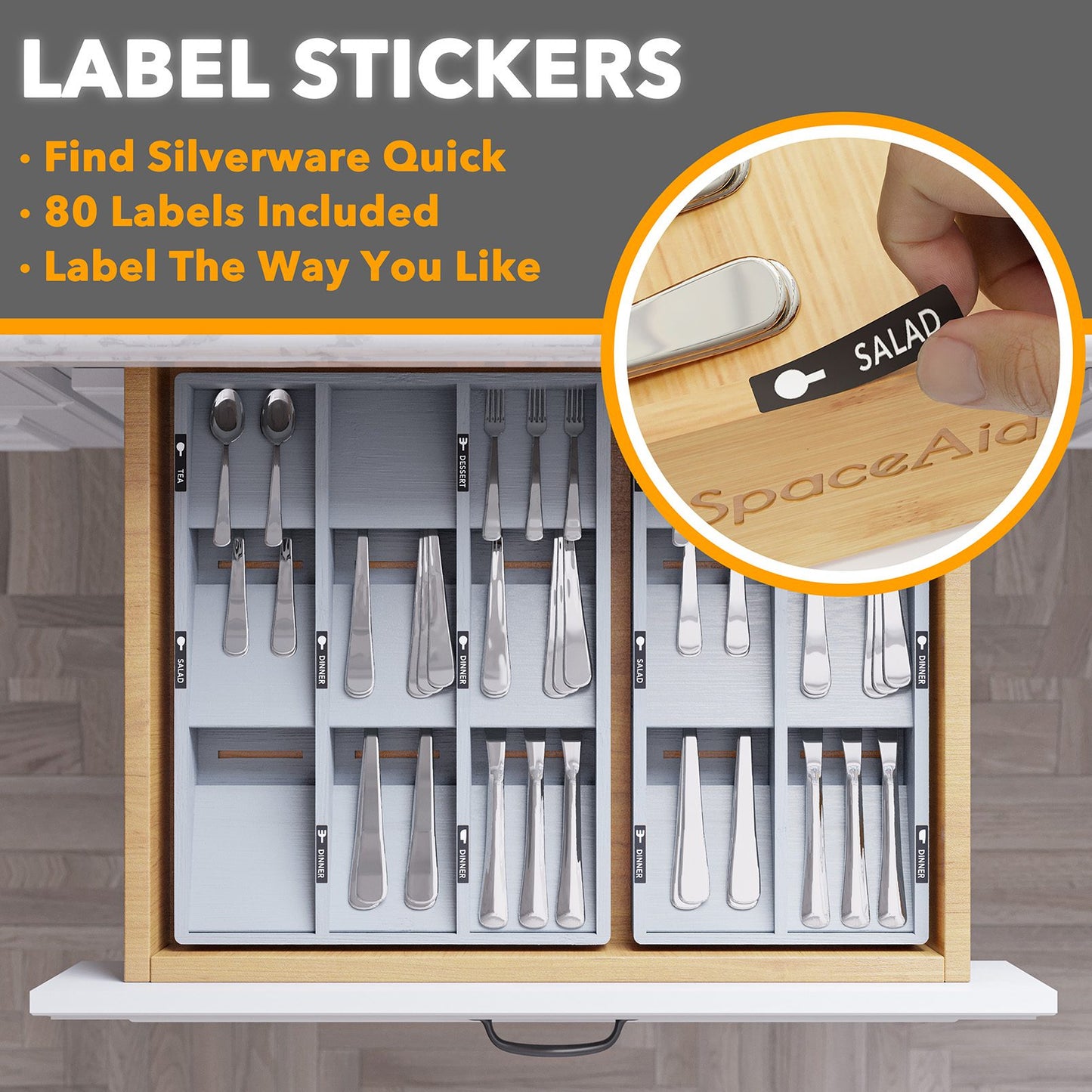 bamboo silverware organizer