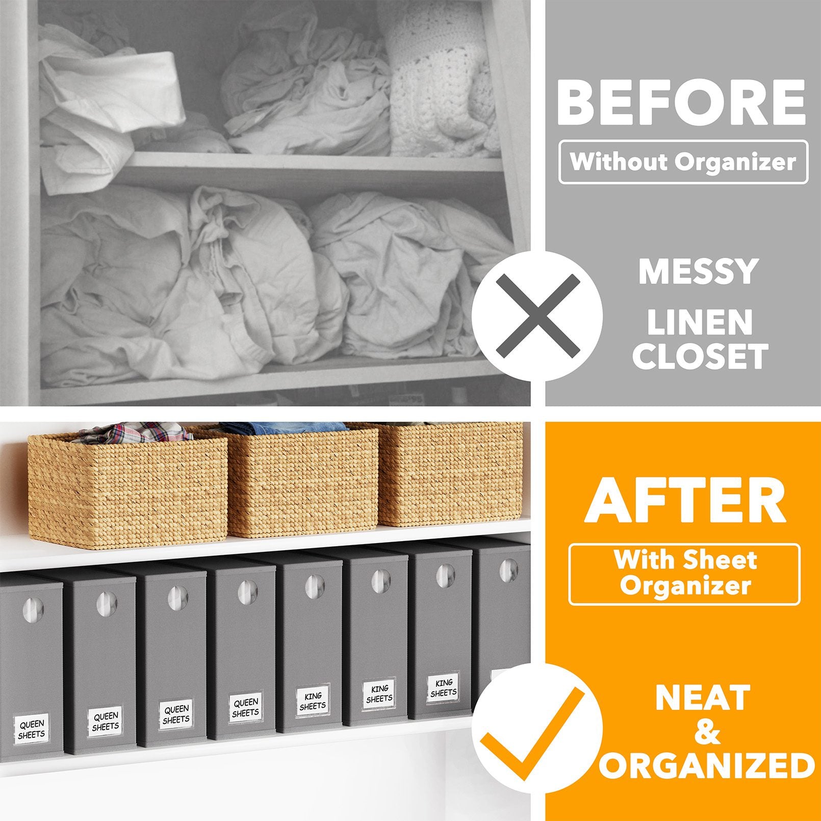 foldable sheet set organizer