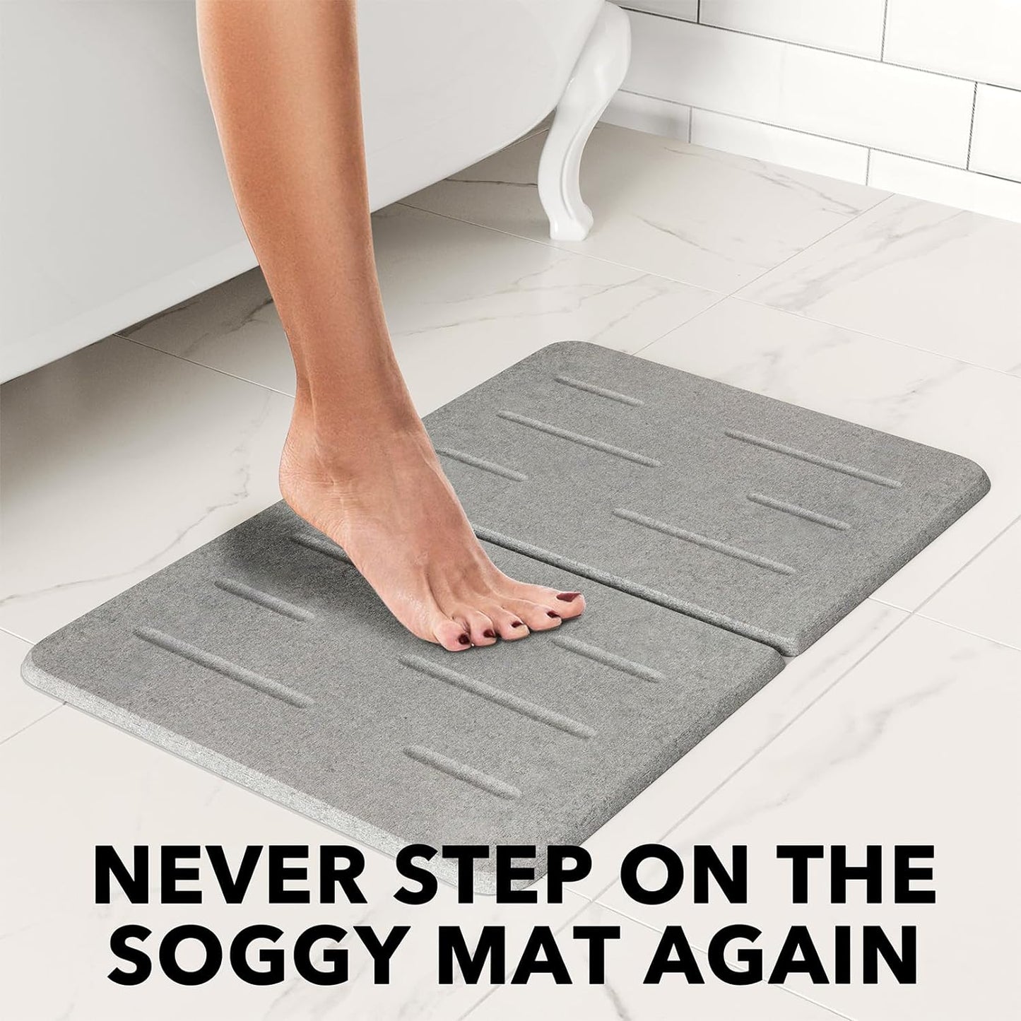 gray stone bath mat