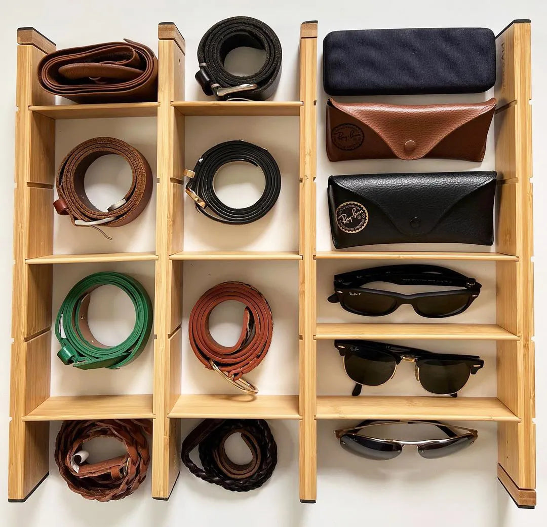 bamboo drawer dividers for belts