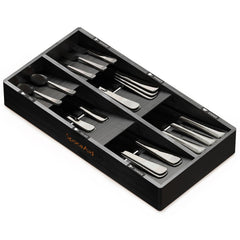 SpaceAid Bamboo Kitchen Utensil Drawer Organizer, 6 Slots, Black SpaceAid Bamboo Kitchen Utensil Drawer Organizer, 6 Slots, Black