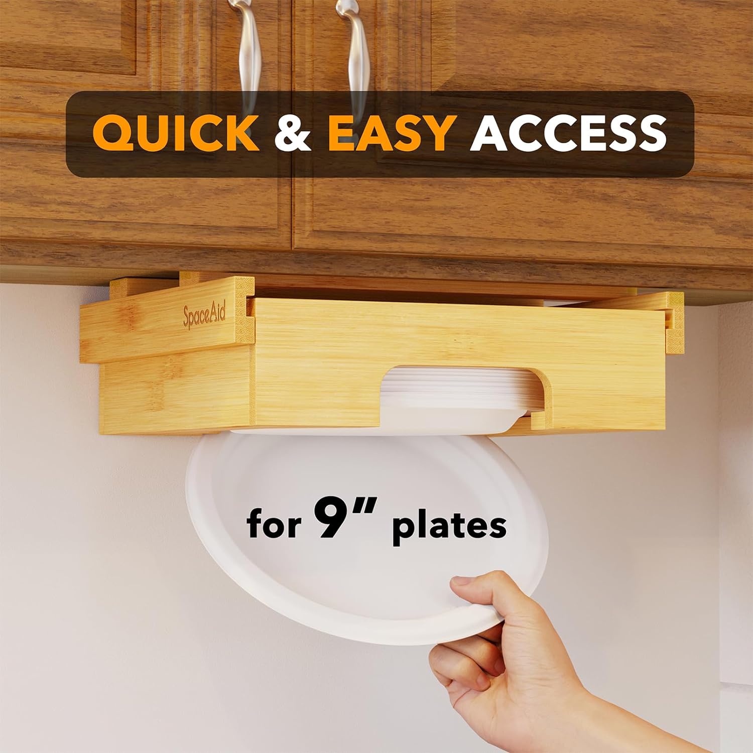 paper plate dispenser under cabinet