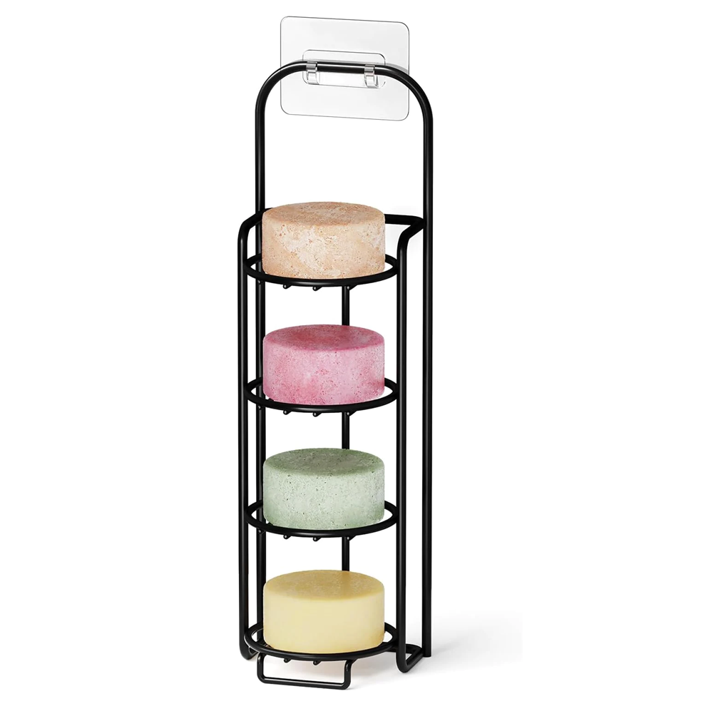 SpaceAid Portasapone a 2 livelli per shampoo, per doccia, autodrenante, per parete del bagno e lavello della cucina, portasapone in acciaio inox (nero SpaceAid Portasapone a 2 livelli per shampoo, per doccia, autodrenante, per parete del bagno e lavello della cucina, portasapone in acciaio inox (nero