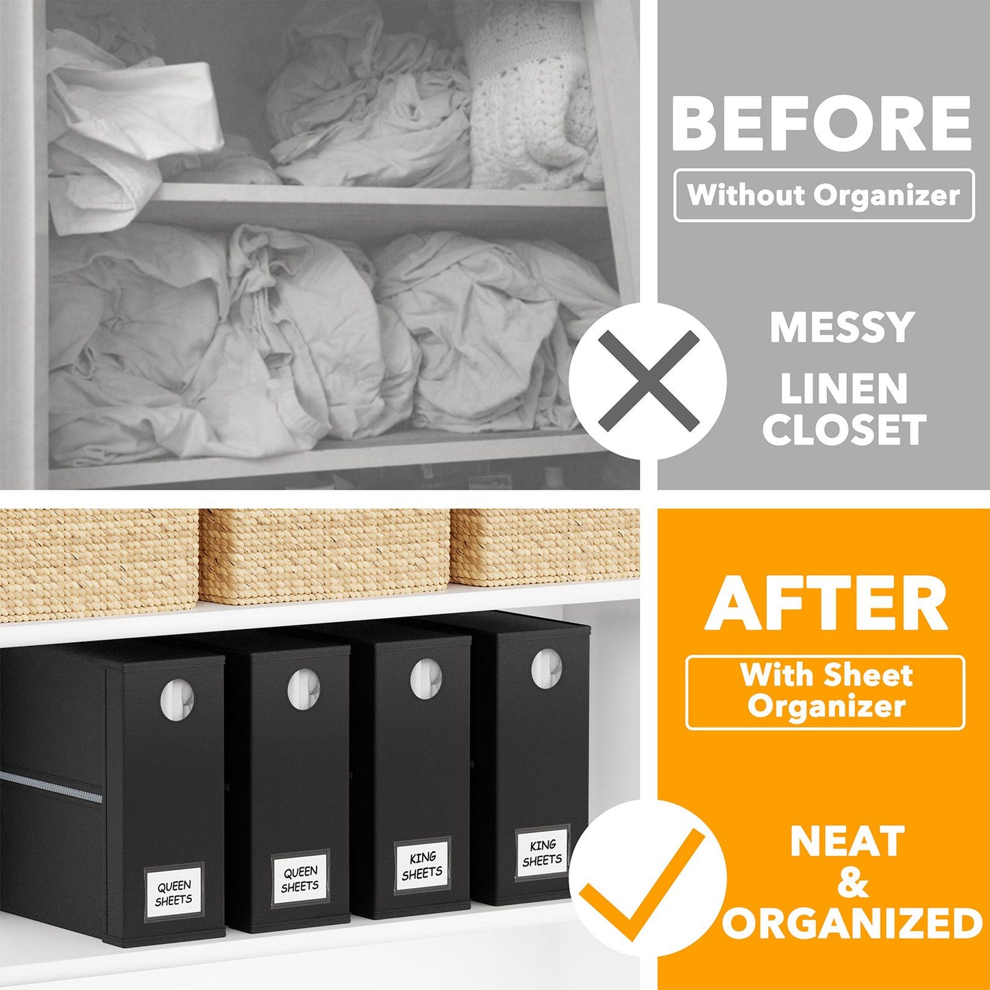 Bed sheet organizer