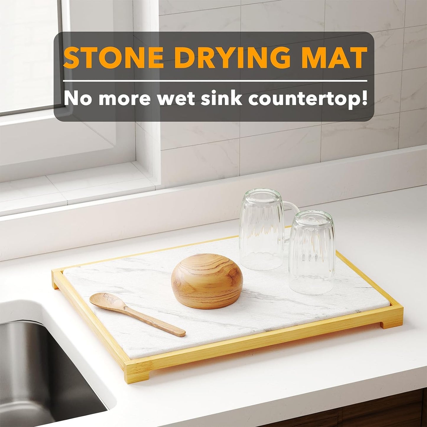 stone dish drying mat