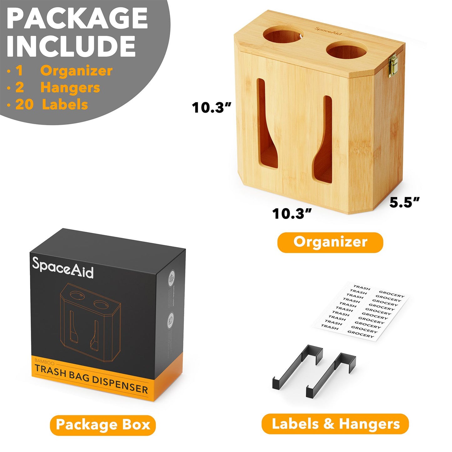 SpaceAid trash bag dispenser