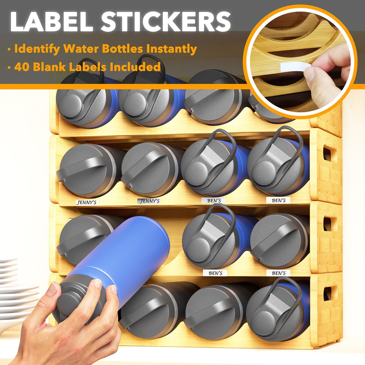 SpaceAid water bottle storage rack