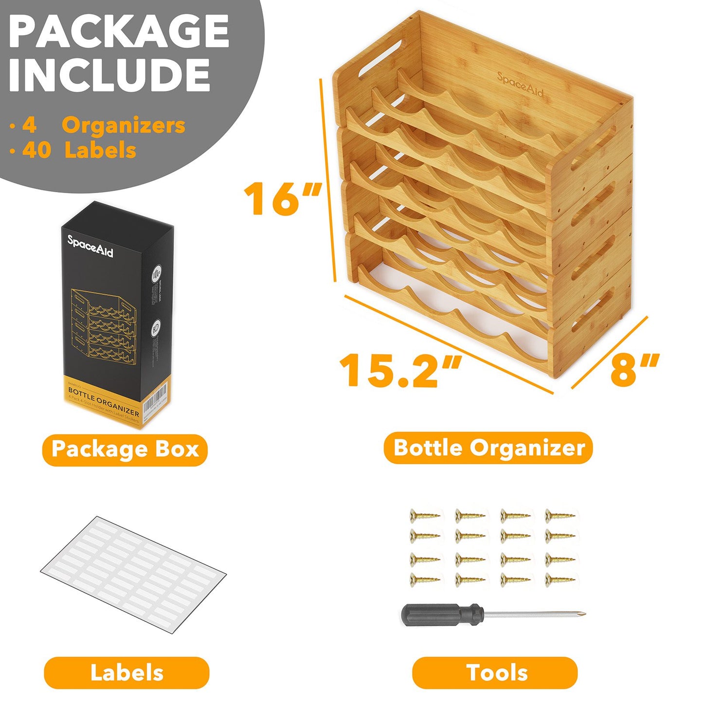 SpaceAid water bottle storage rack