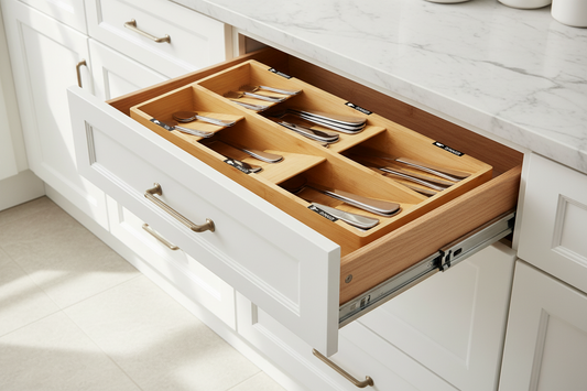 SpaceAid Bamboo Silverware Drawer Organizer – Elevate Your Kitchen Drawer Storage