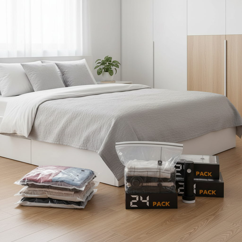 SpaceAid Travel Vacuum Bags with Electric Pump – Effortless Space-Saving Travel Storage