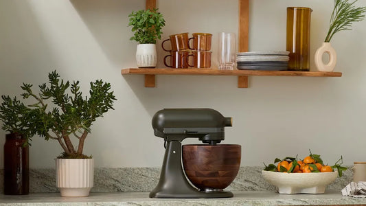 wooden bowl with handle for stand mixer acacia wood vertical bucket style
