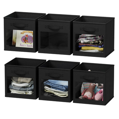 Cube Storage Baskets for Shelves Black