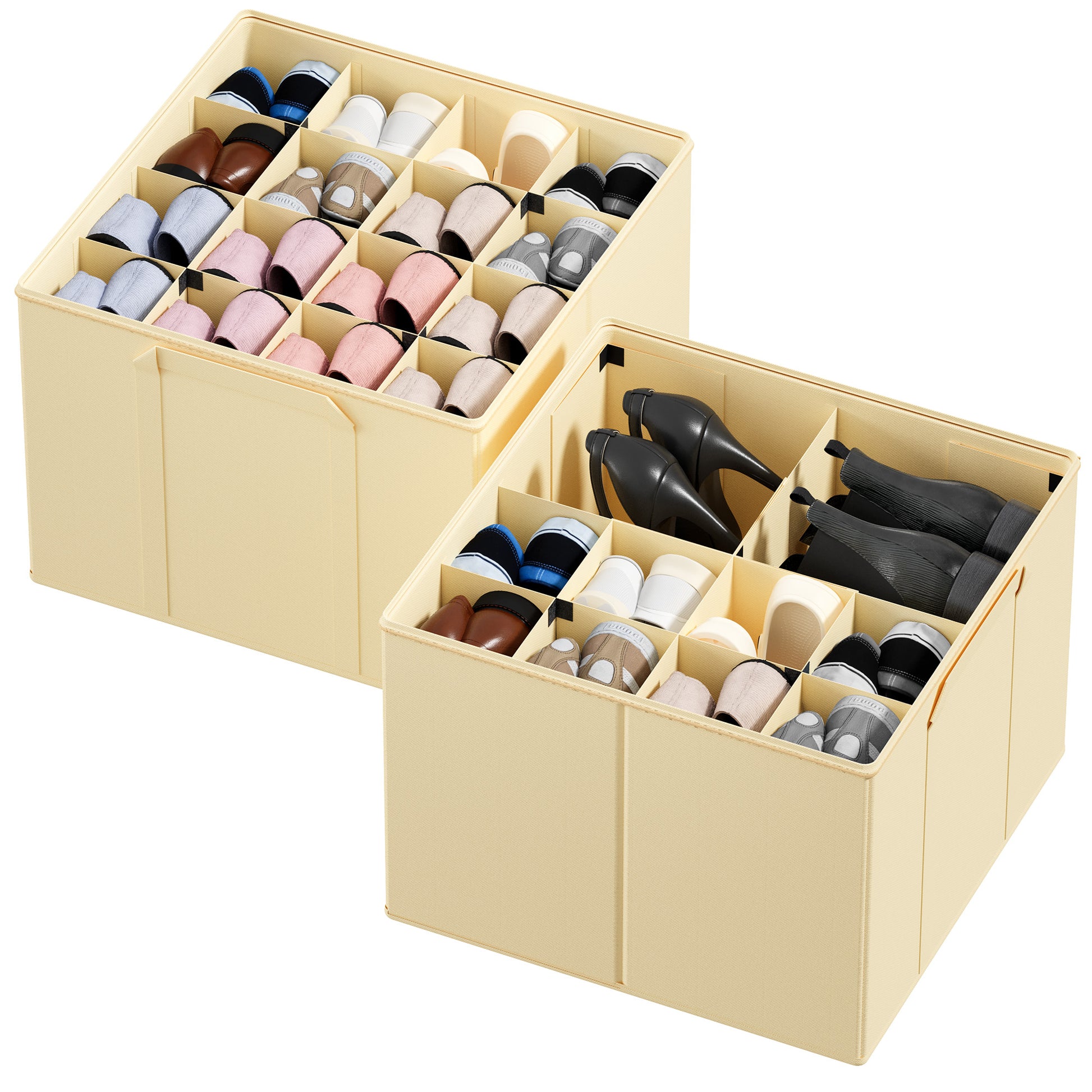 Space-Saving Shoe Organizer Beige