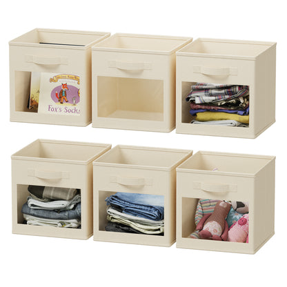 Cube Storage Baskets for Shelves Beige