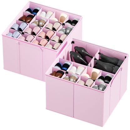 Space-Saving Shoe Organizer Pink