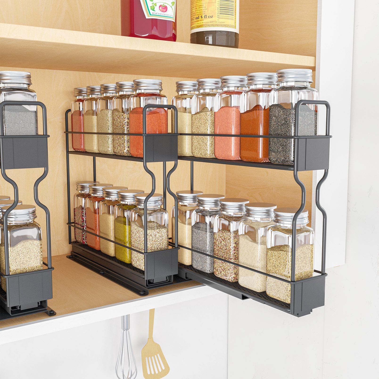 Spice rack organizer for small cabinet sale